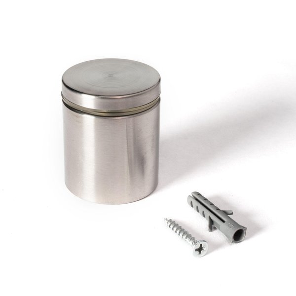Outwater Round Standoffs, 1-1/2 in Bd L, Stainless Steel Brushed, 1-1/2 in OD 3P1.56.00088